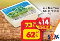 MİS TAM YAĞLI KAŞAR PEYNİRİ 225 G MİS TAM YAĞLI KAŞAR PEYNİRİ 225 G